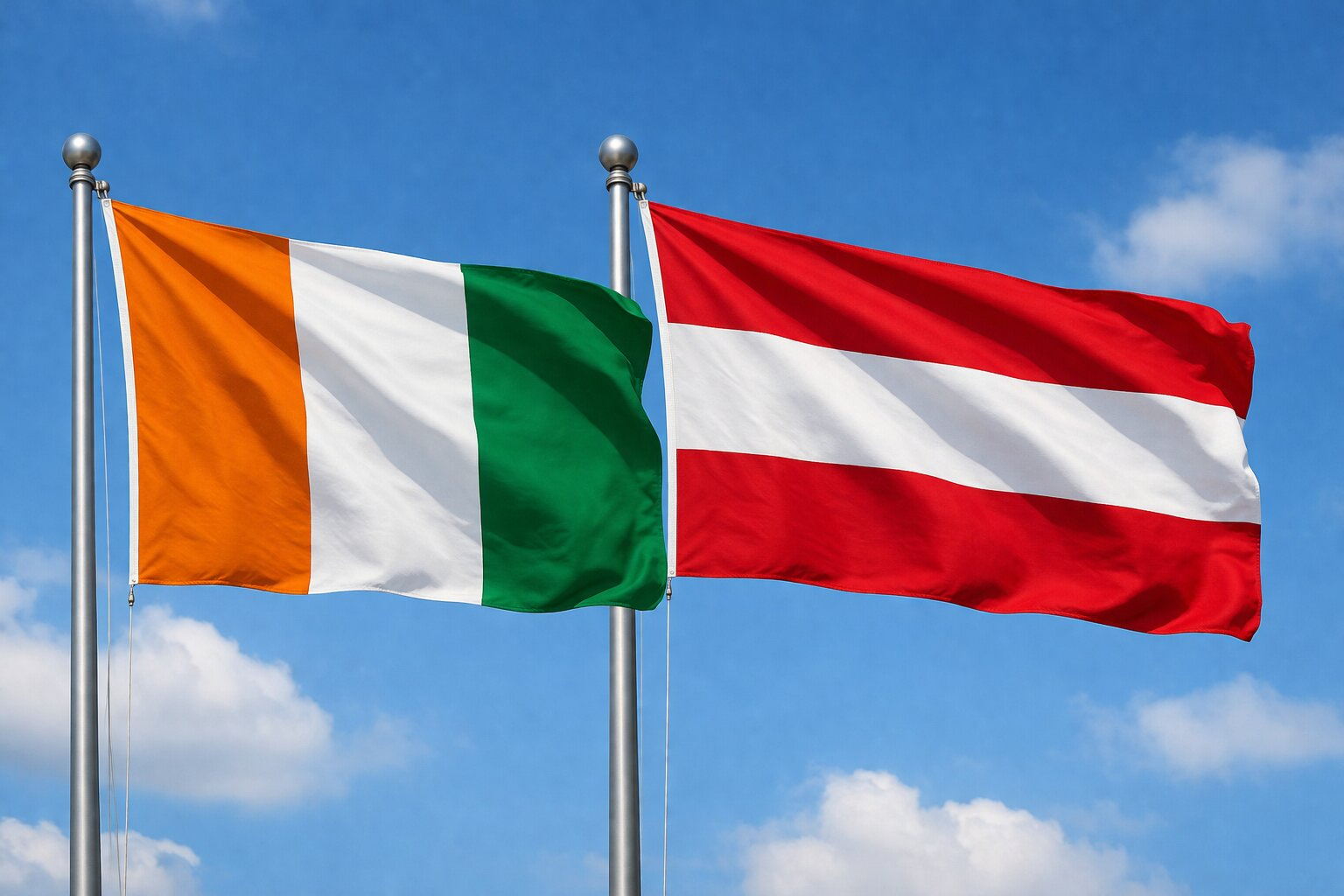 Austria And Ivory Flags