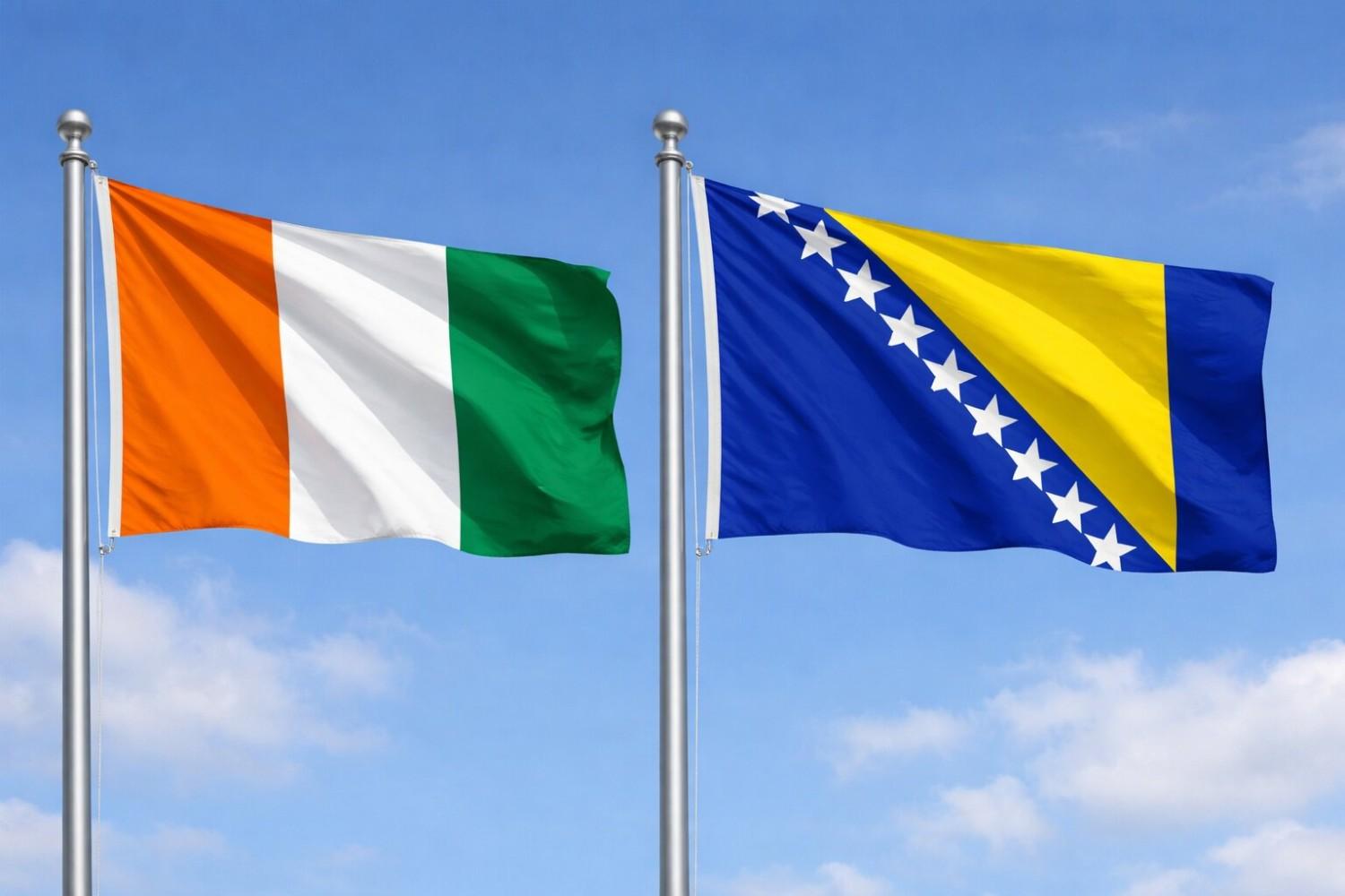 Bosnia and Herzegovina And Ivory Coast Flag