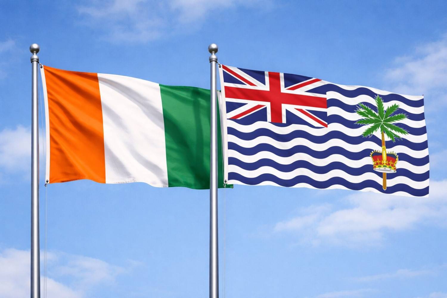 British Indian Ocean Territory And Ivory Coast Flag