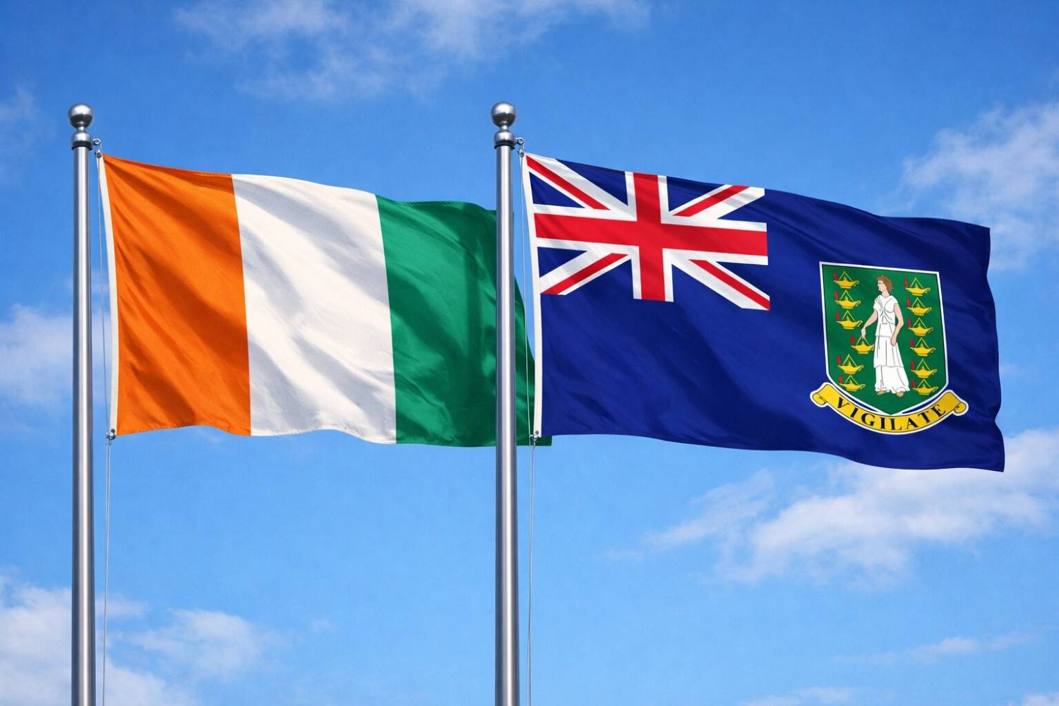 British Virgin Islands And Ivory Coast Flag