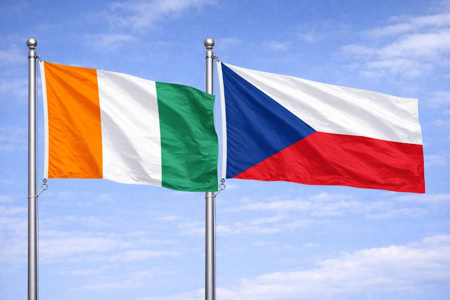Czech Republic And Ivory Coast Flag