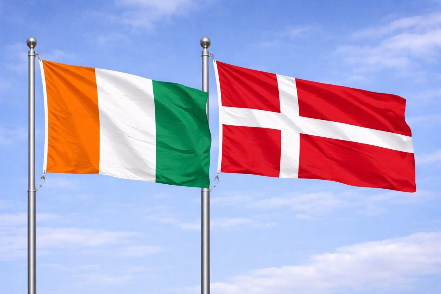 Denmark And Ivory Coast Flag