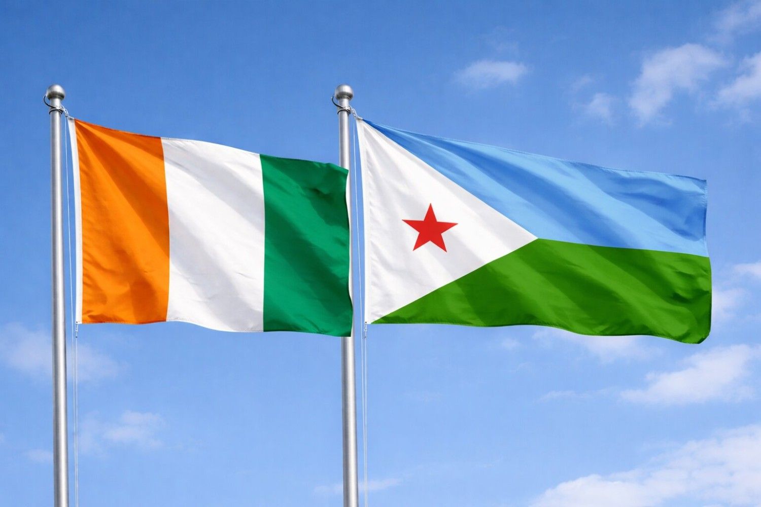Djibouti And Ivory Coast Flag