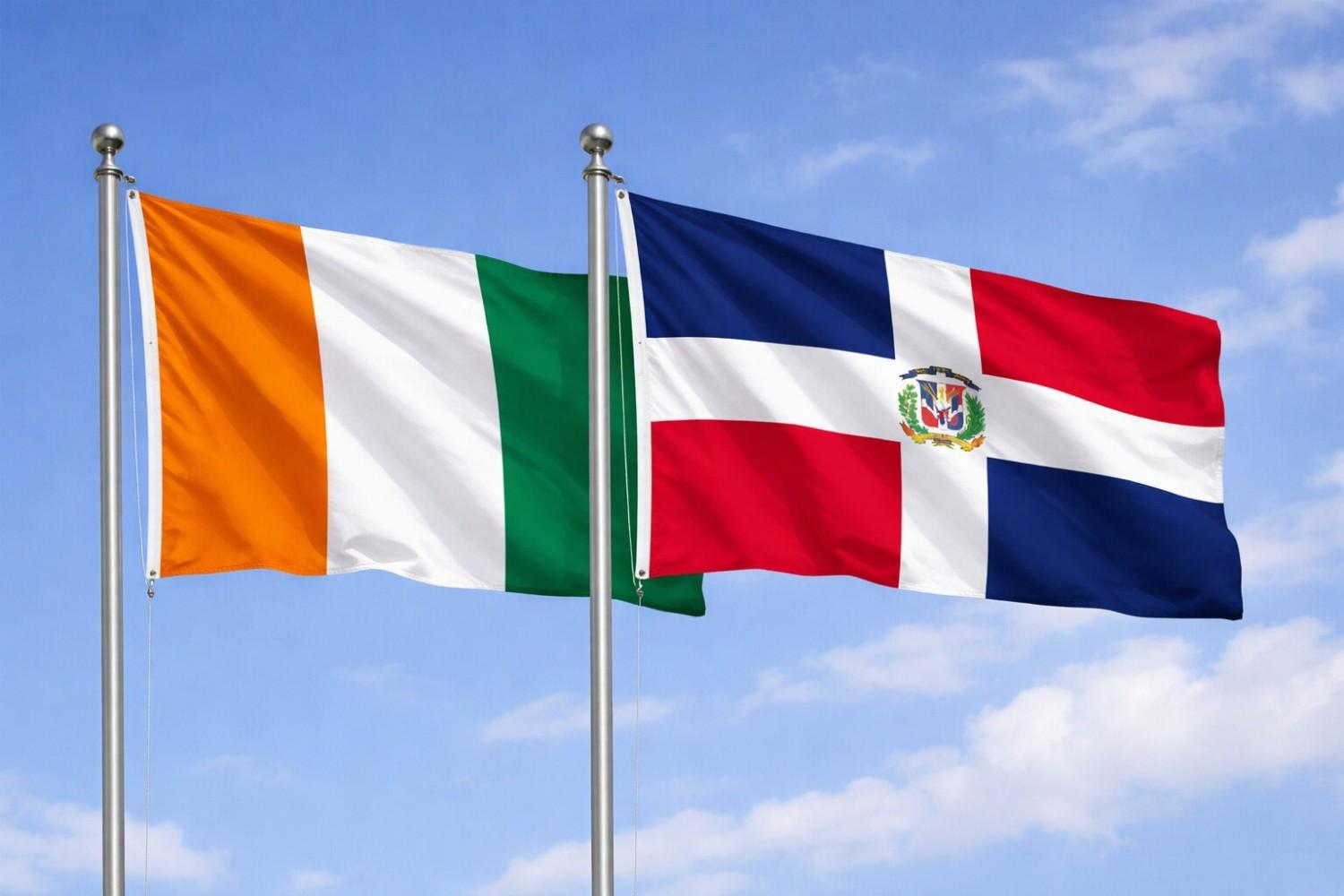 Dominican Republic And Ivory Coast Flag