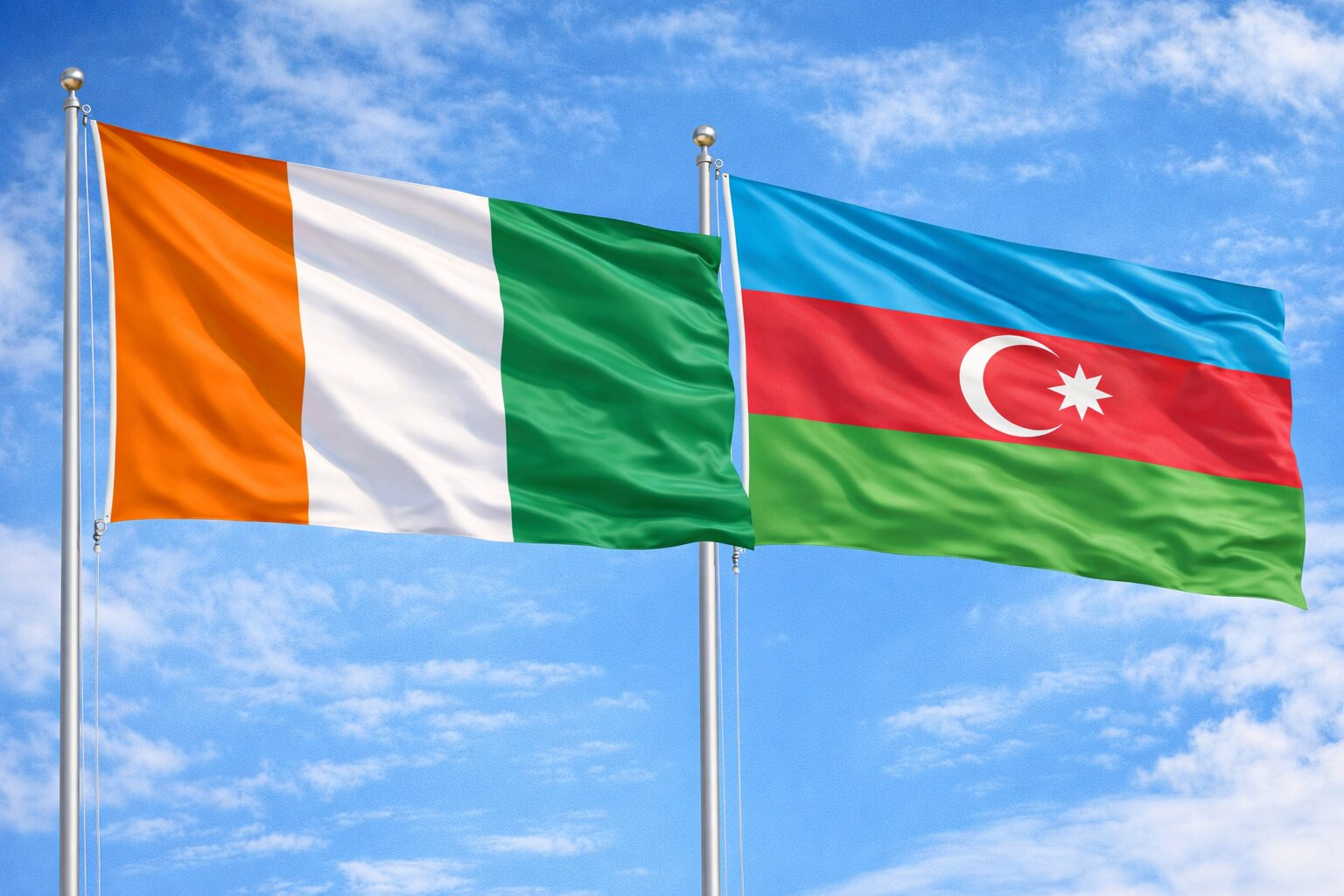 Flags Of Ivoary Coast And Azerbaijan