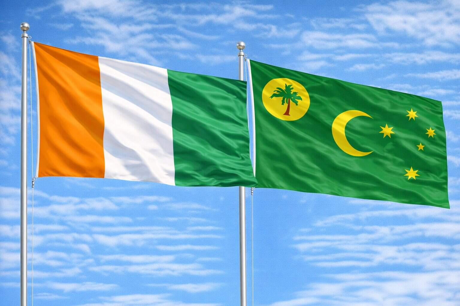 Flags Of Ivory Coast And Cocos Island