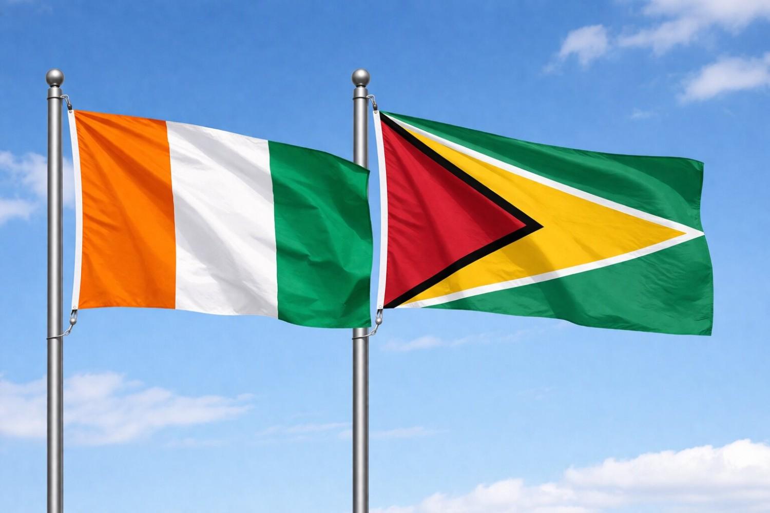 Guyana And Ivory Coast Flag