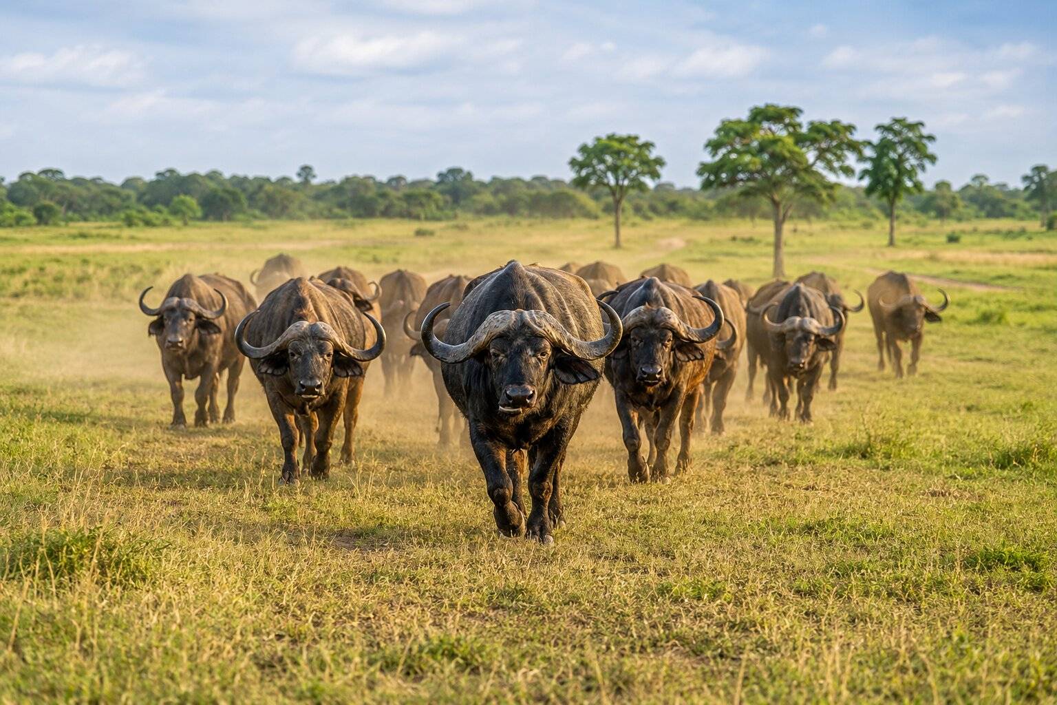 Herd Of Buffalos Marahou National Park