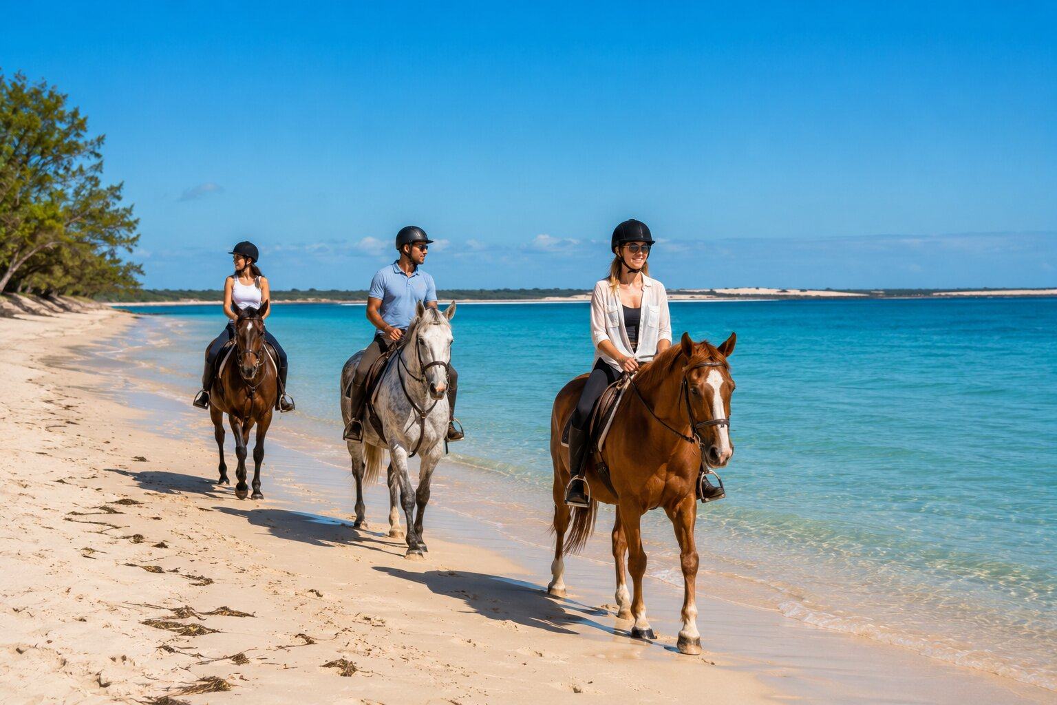 Horse Riding Along the Beach