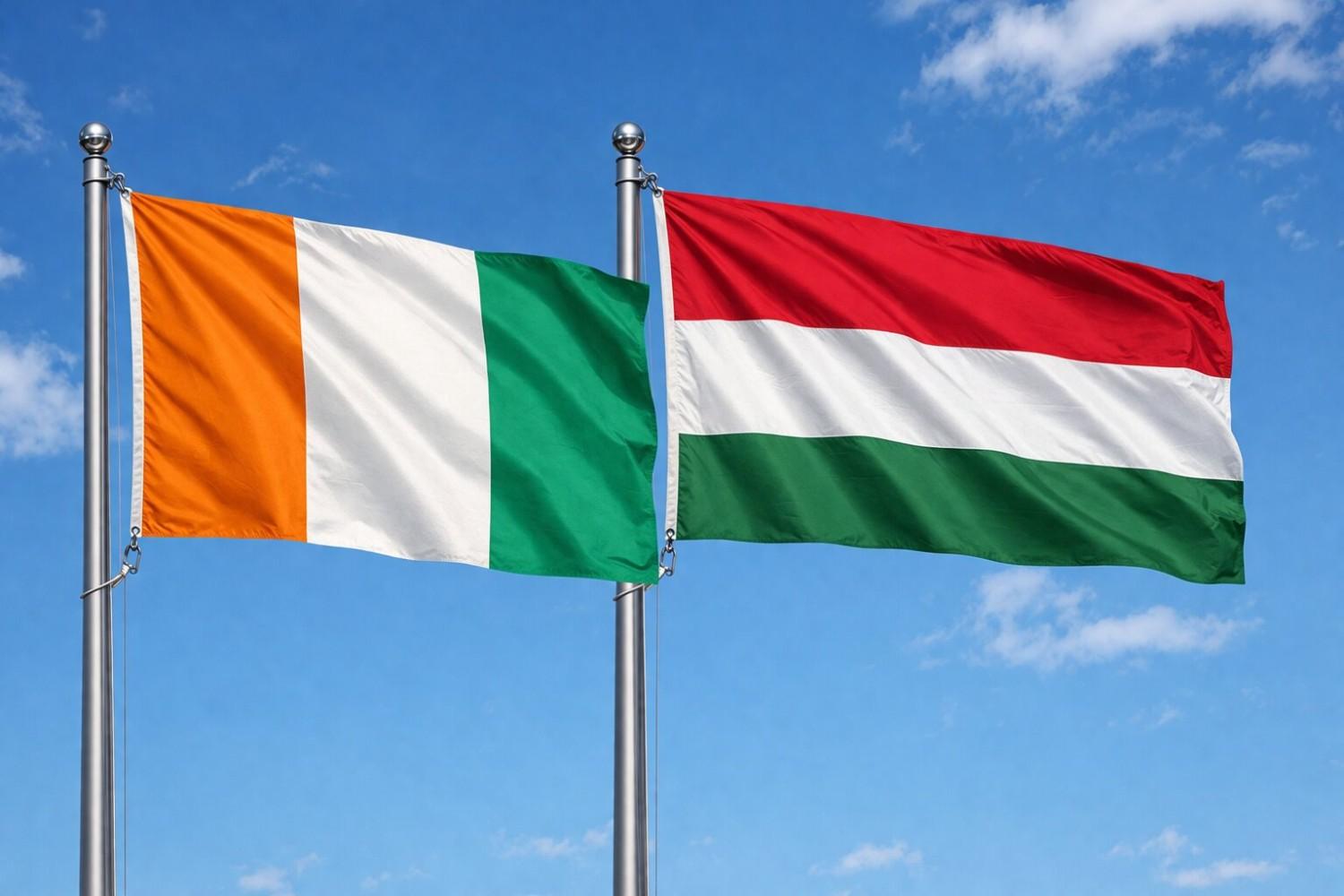 Hungary And Ivory Coast Flag