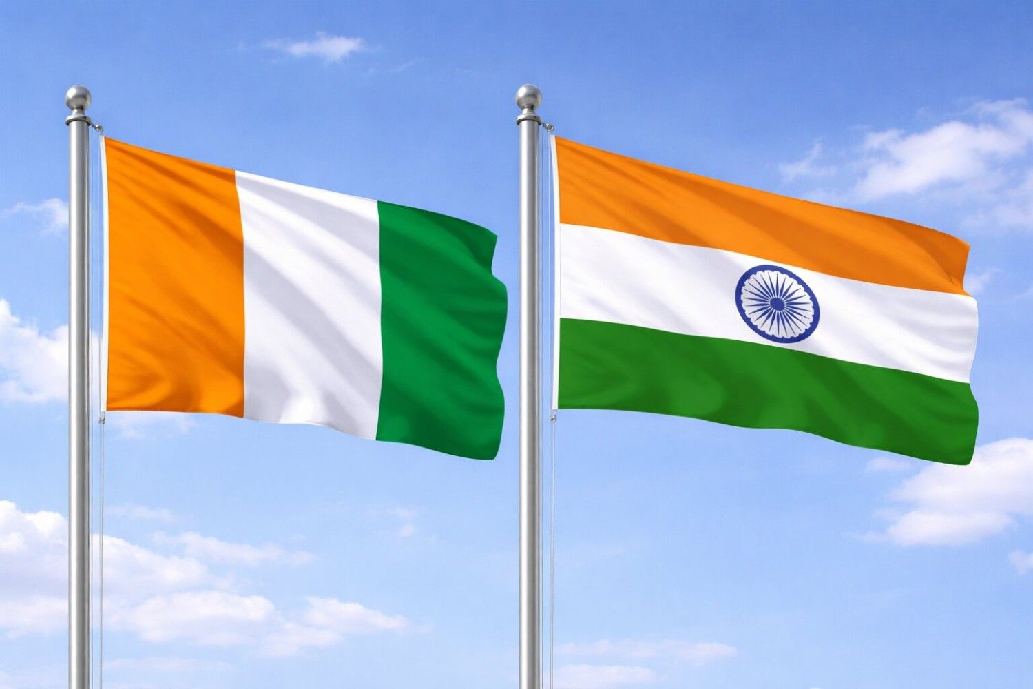 India And Ivory Coast Flag
