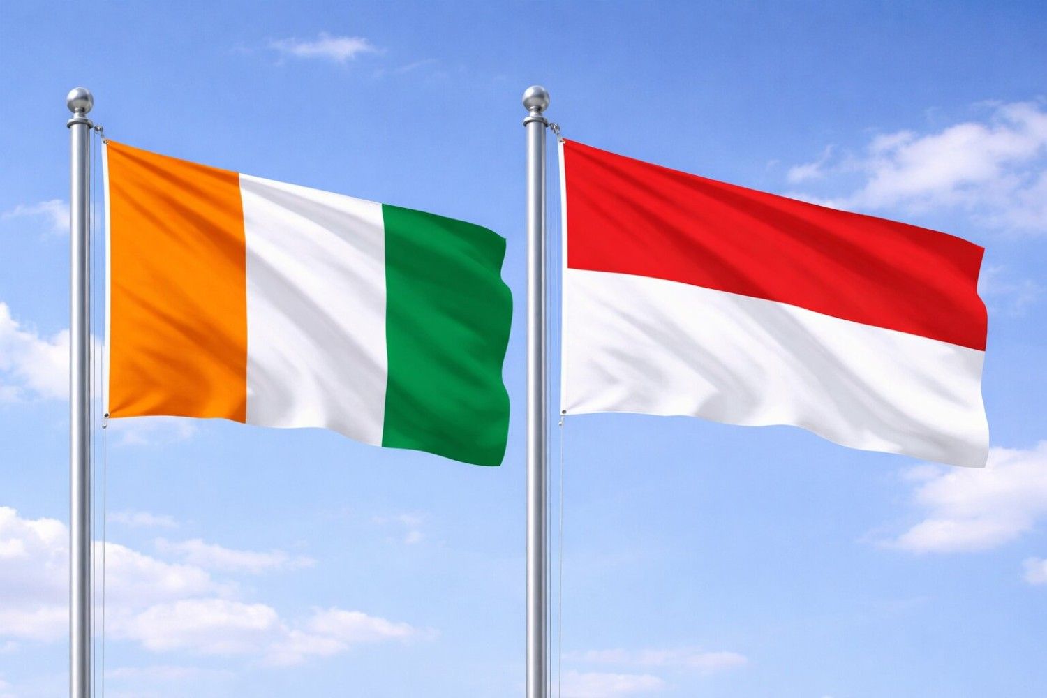 Indonesia And Ivory Coast Flag