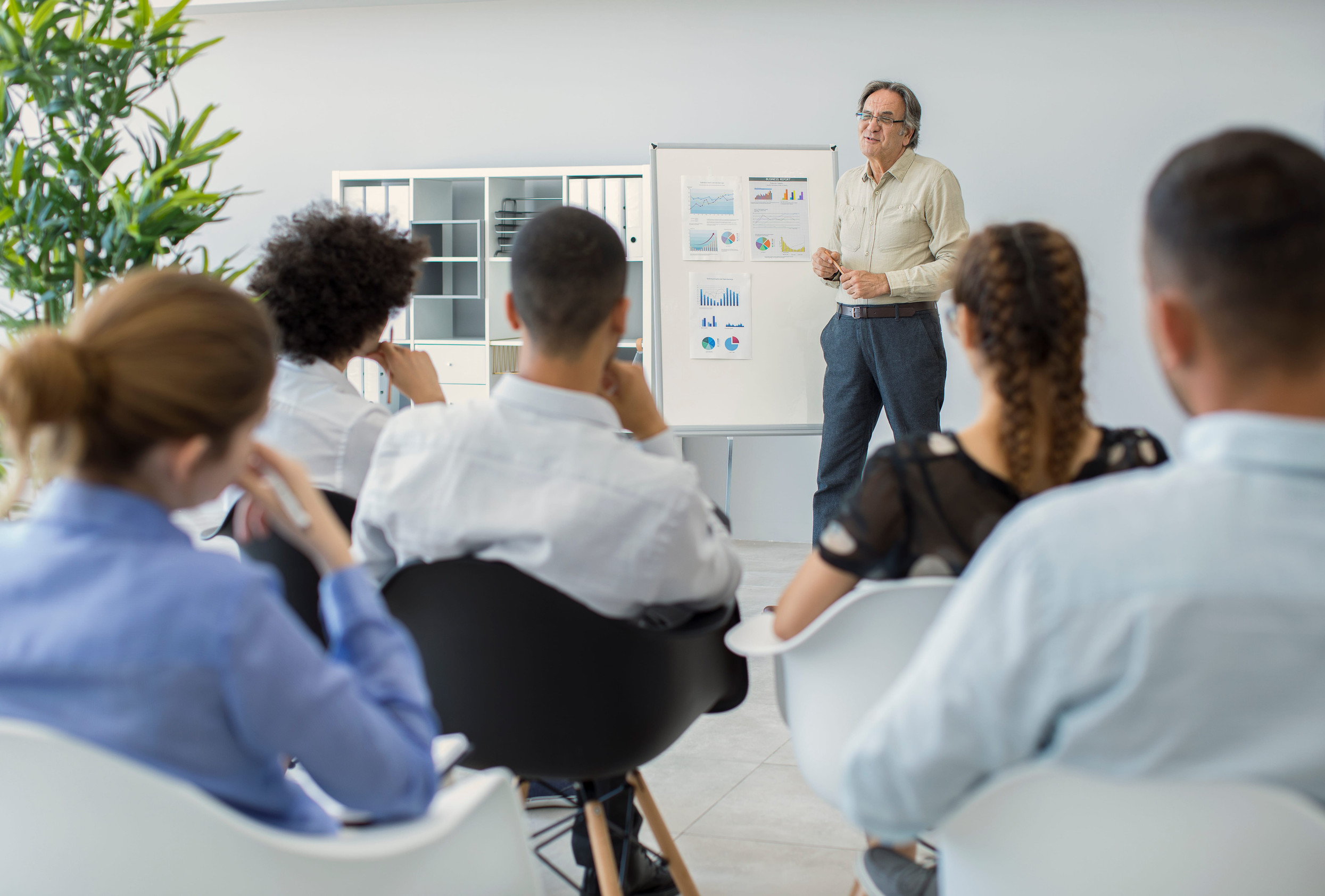 Instructor leading a business training session