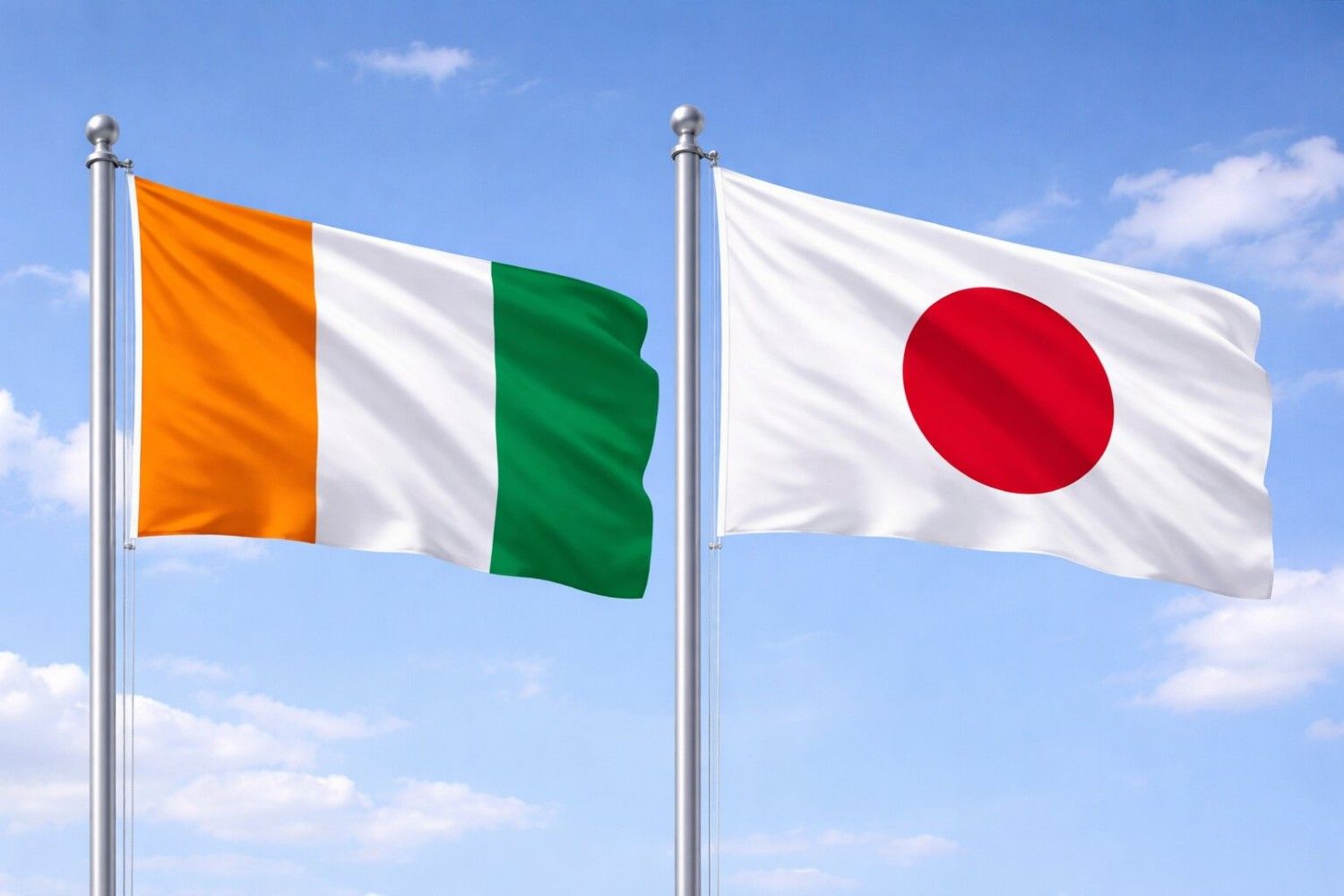Japan And Ivory Coast Flag