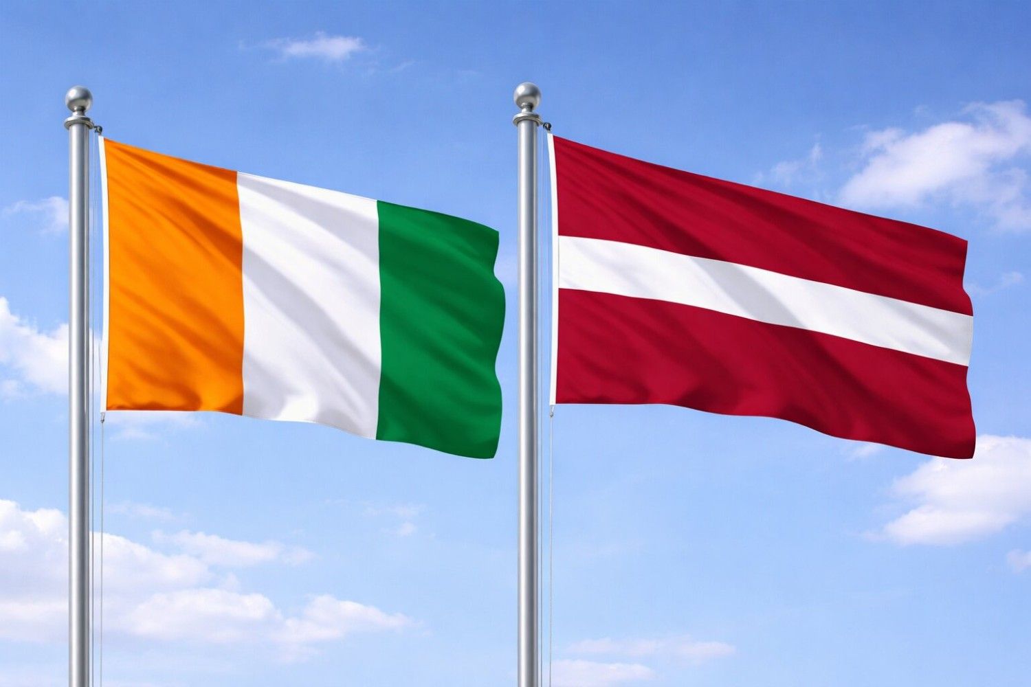 Latvia And Ivory Coast Flag