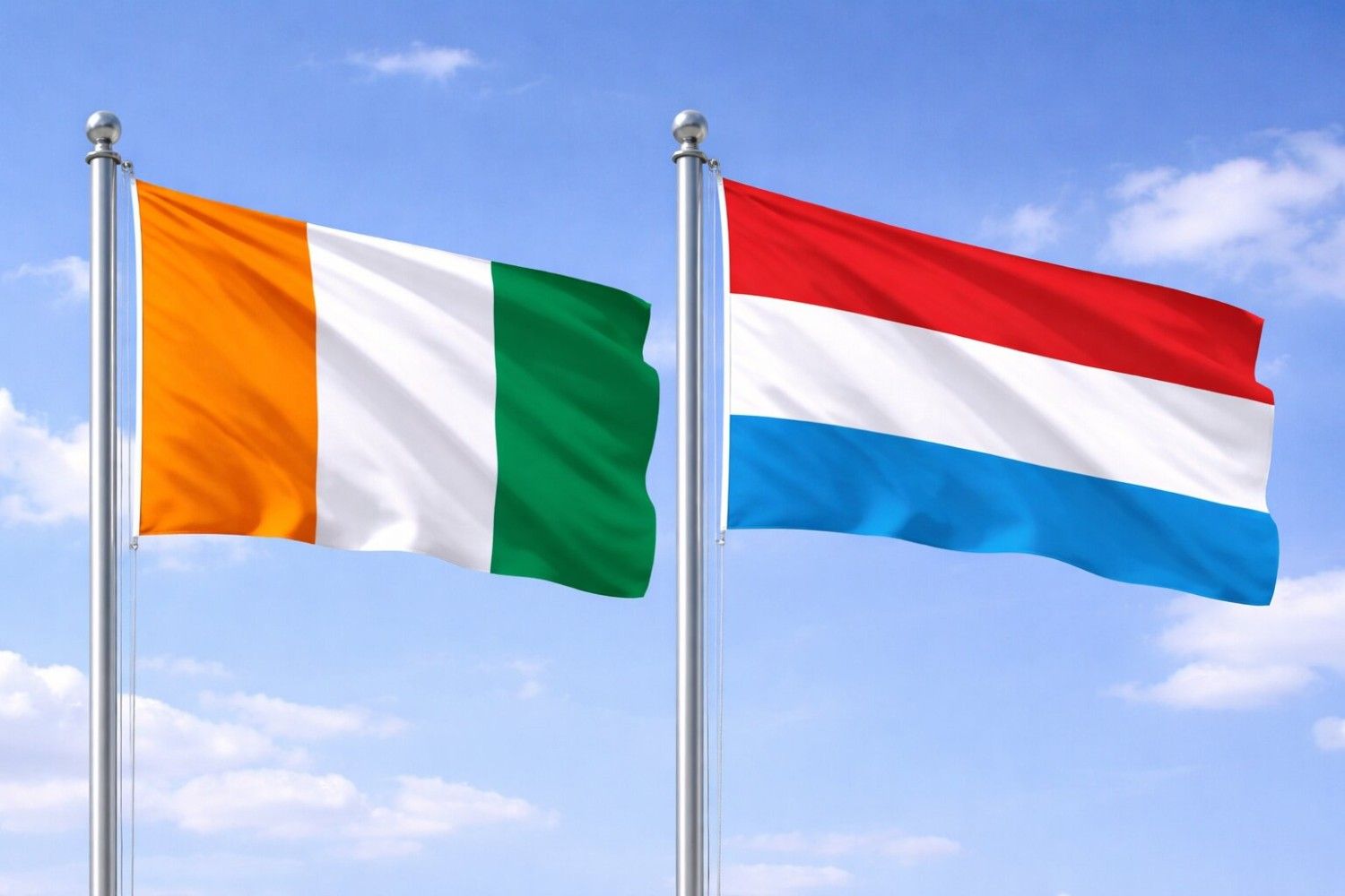 Luxembourg And Ivory Coast Flag