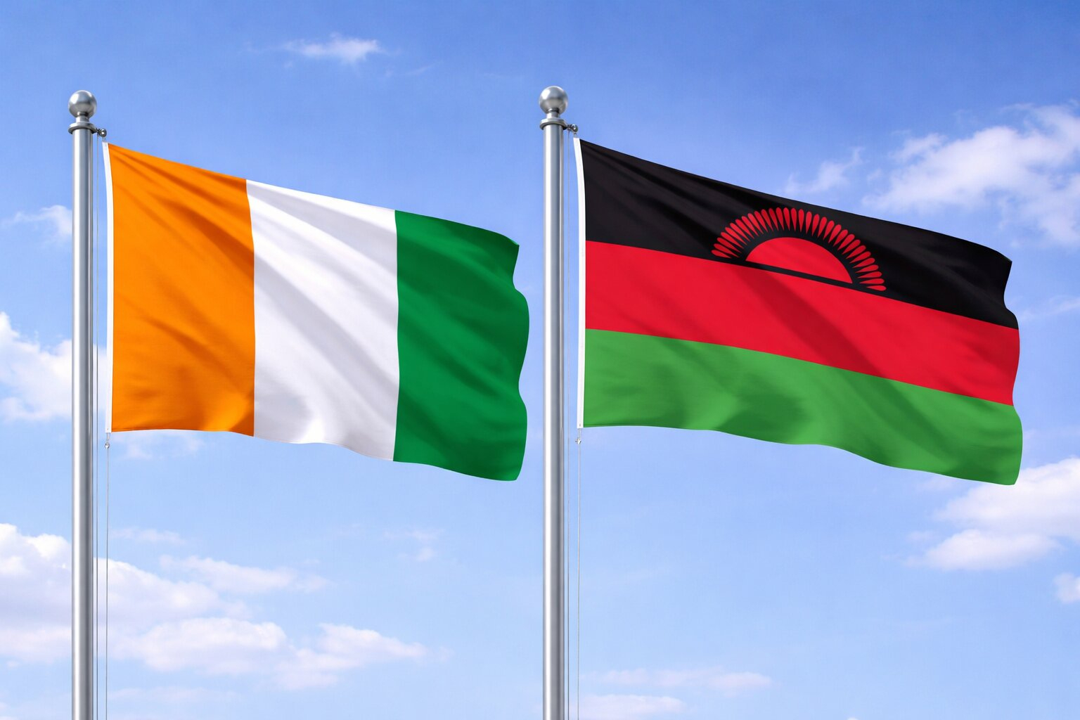 Malawi And Ivory Coast Flag