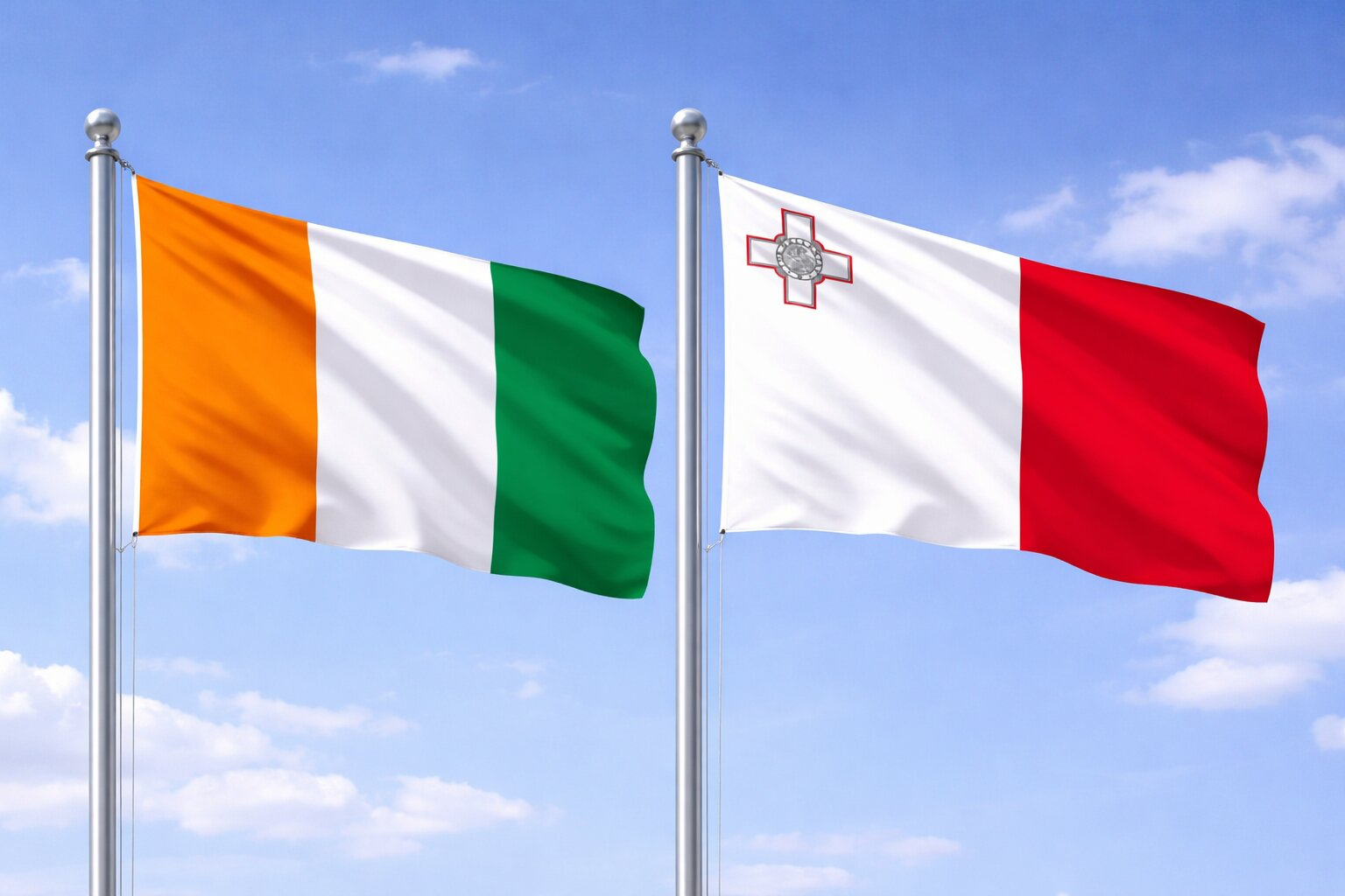 Malta And Ivory Coast Flag