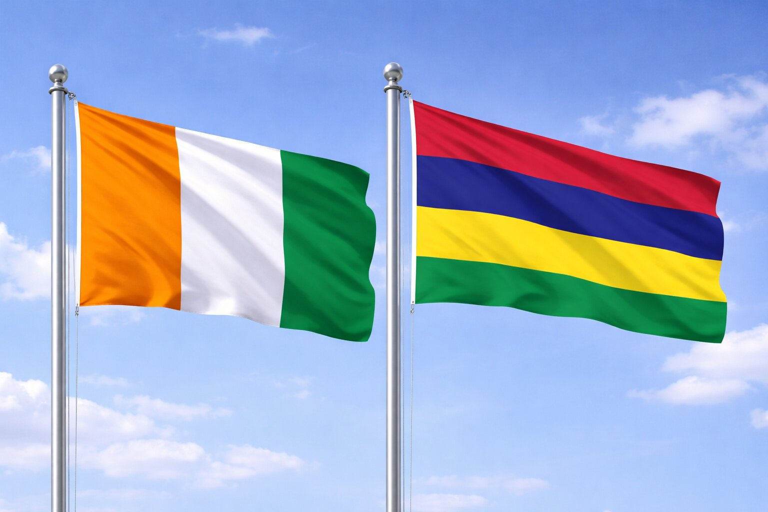 Mauritius And Ivory Coast Flag