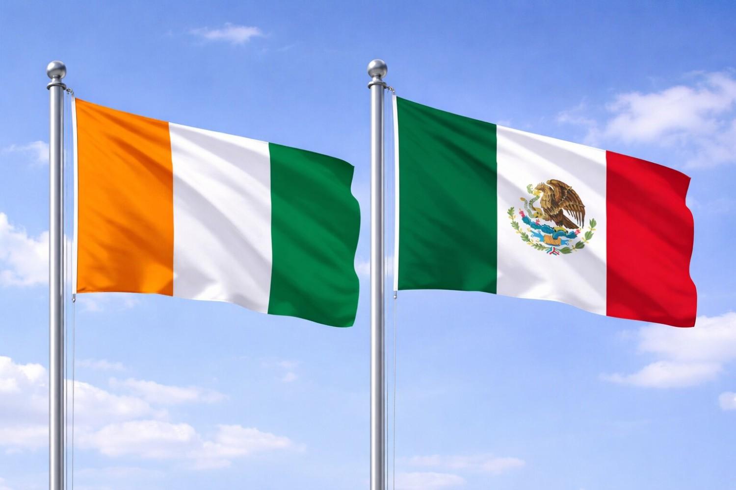 Mexico And Ivory Coast Flag