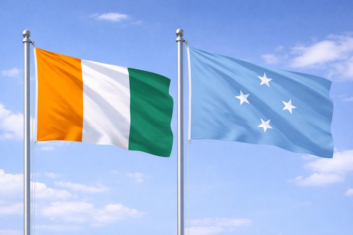 Micronesia And Ivory Coast Flag