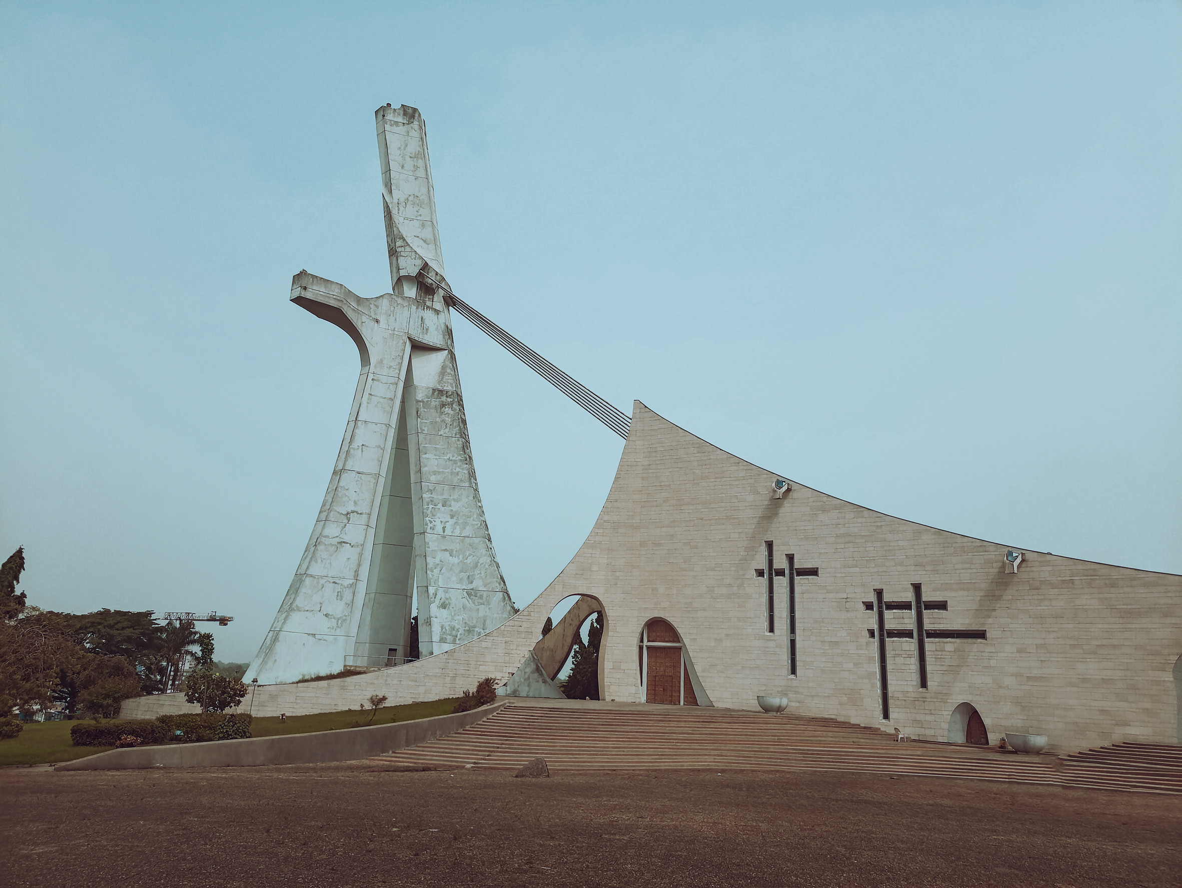 Modern architecture of St. Paul's Cathedral in Abidjan