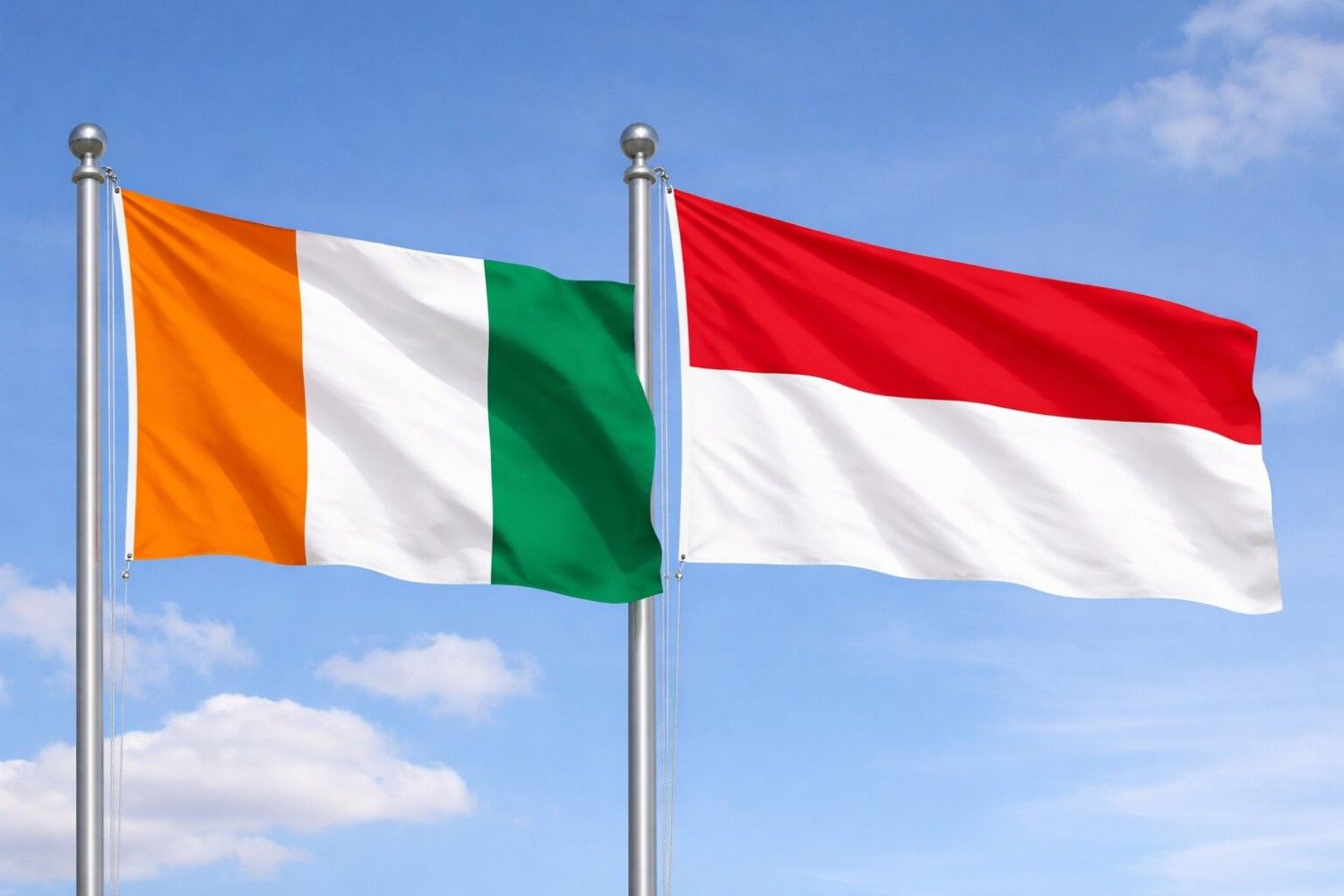 Monaco And Ivory Coast Flag