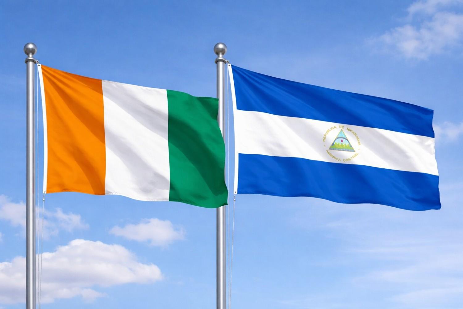 Nicaragua And Ivory Coast Flag