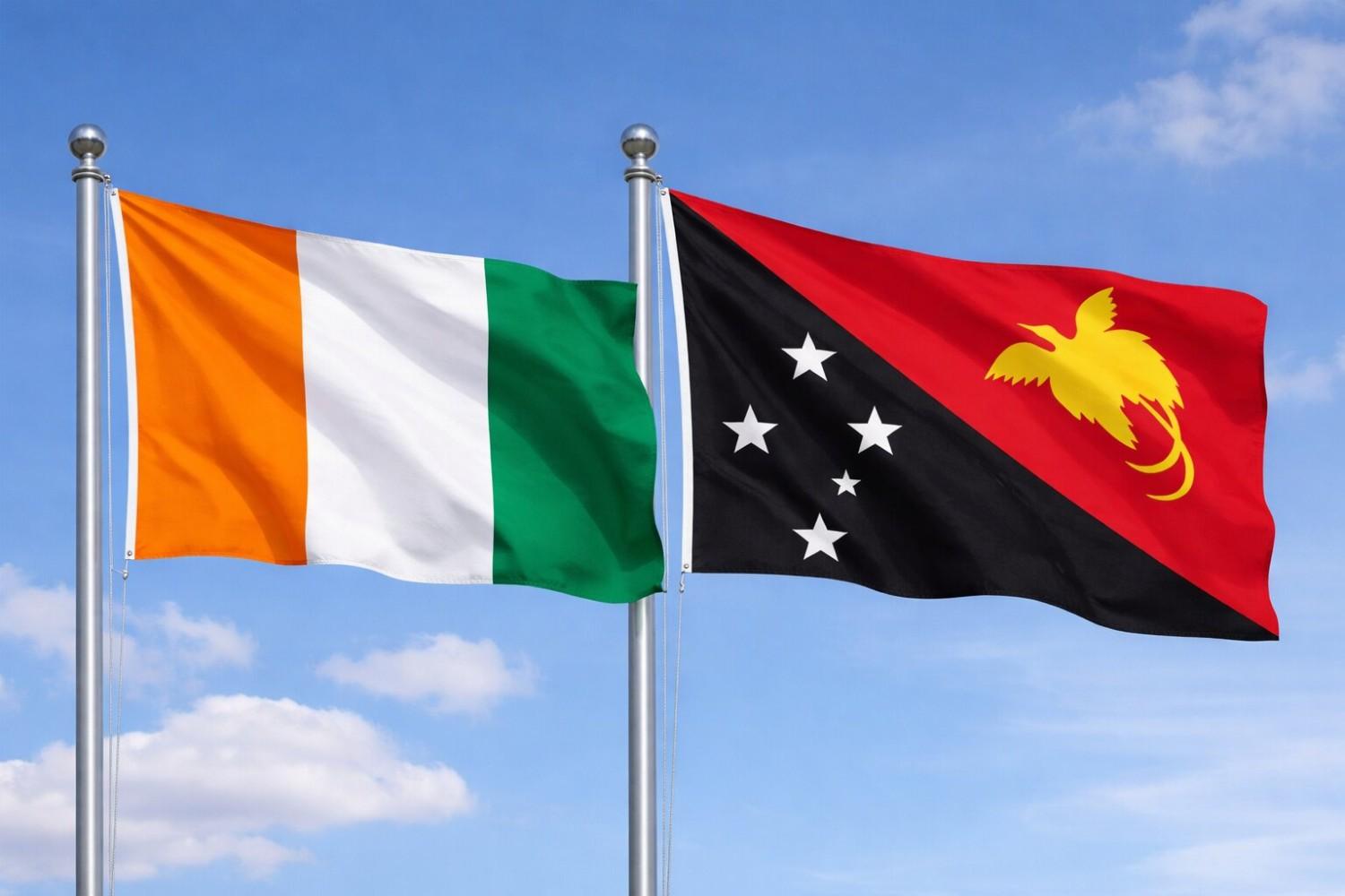 Papua New Guinea And Ivory Coast Flag