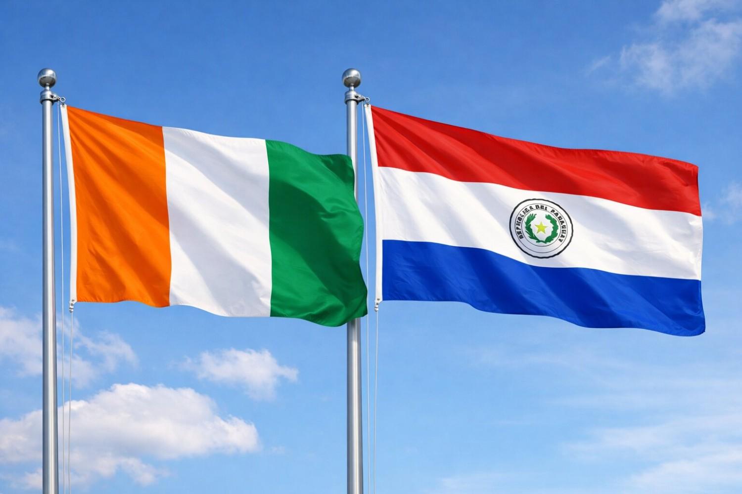 Paraguay And Ivory Coast Flag