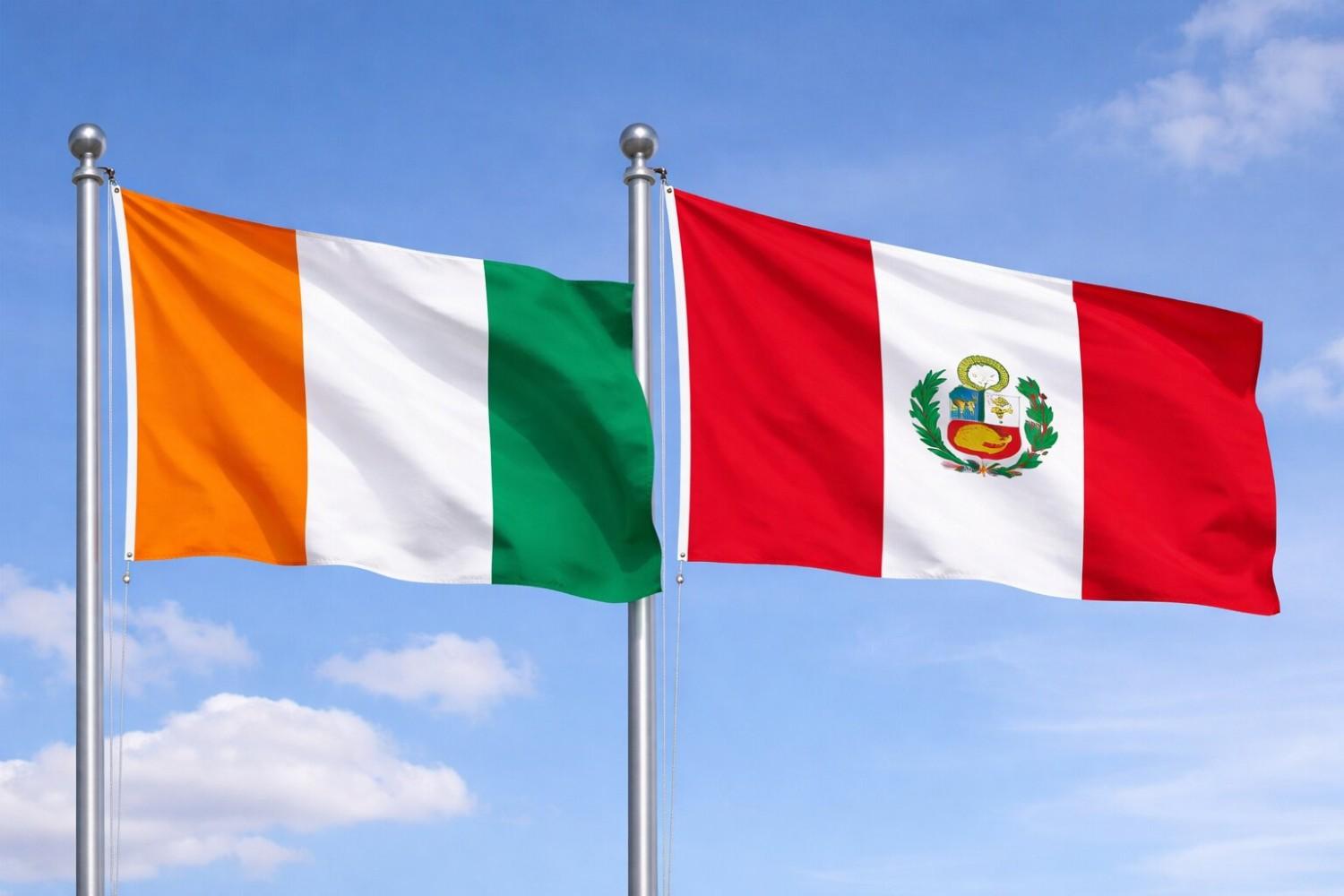 Peru And Ivory Coast Flag