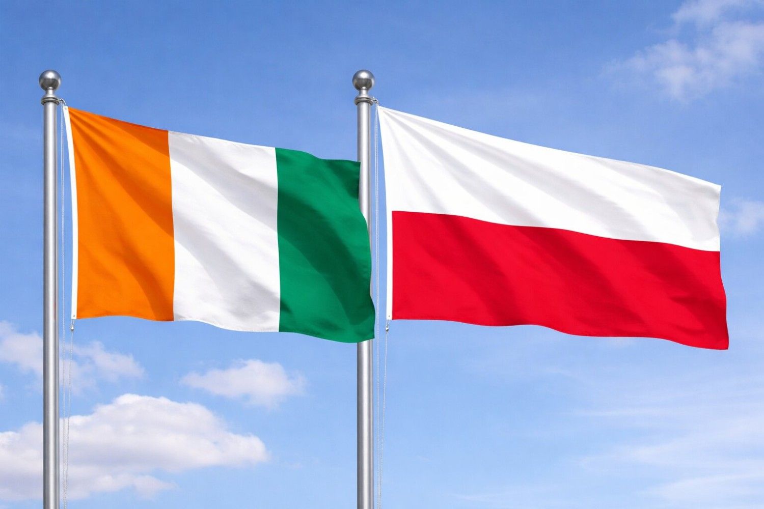 Poland And Ivory Coast Flag
