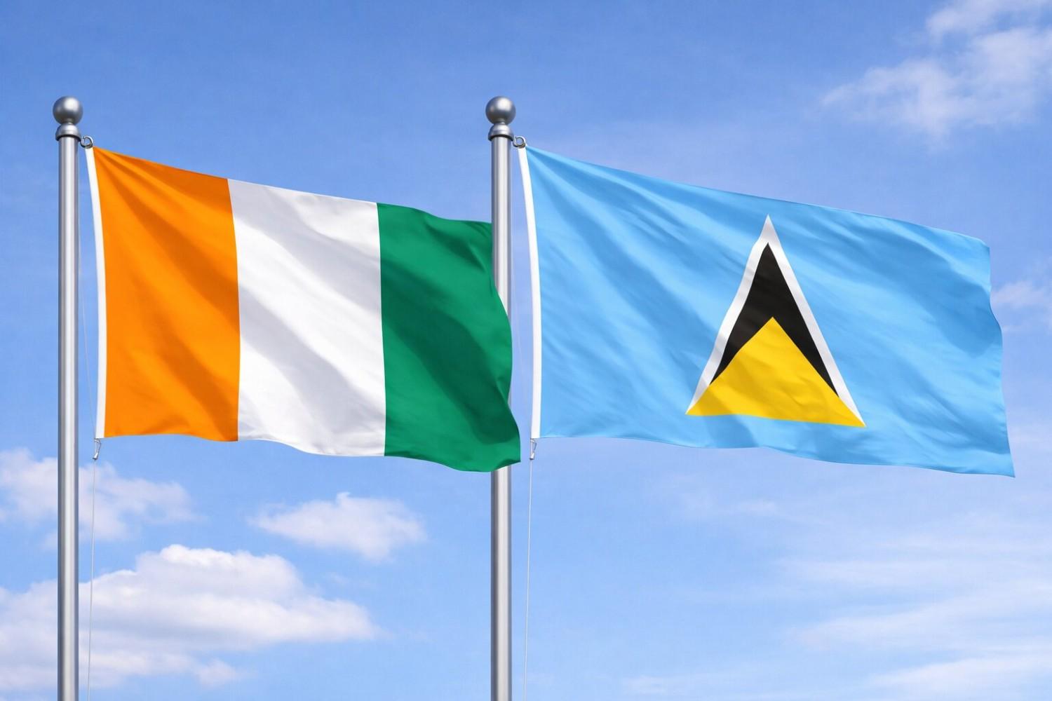 Saint Lucia And Ivory Coast Flag