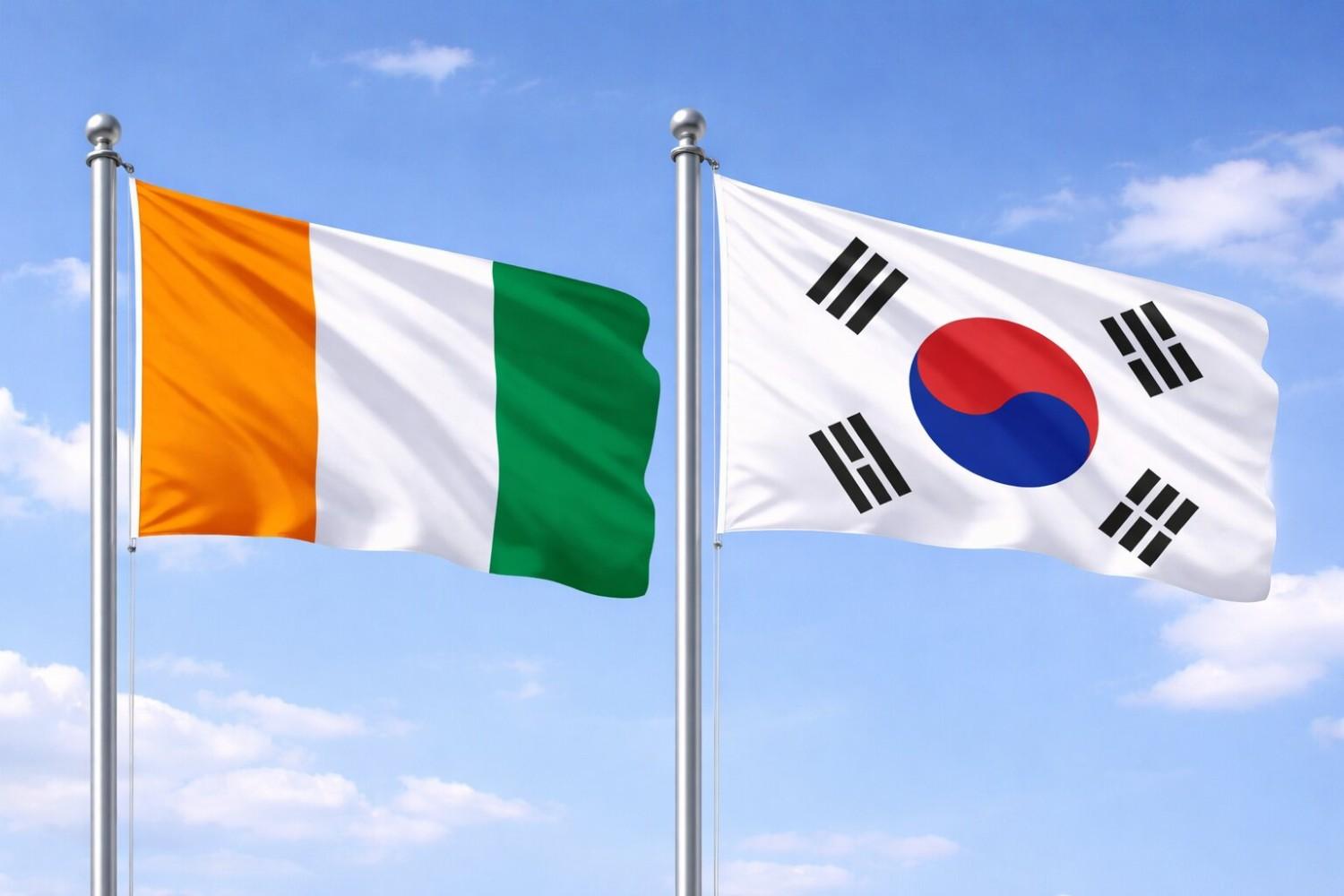 South Korea And Ivory Coast Flag