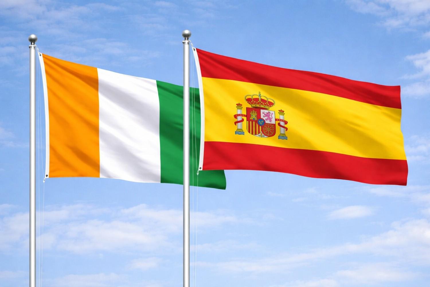 Spain And Ivory Coast Flag