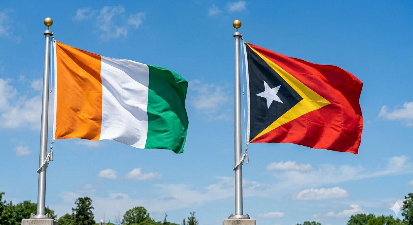 Timor-Leste And Ivory Coast Flag