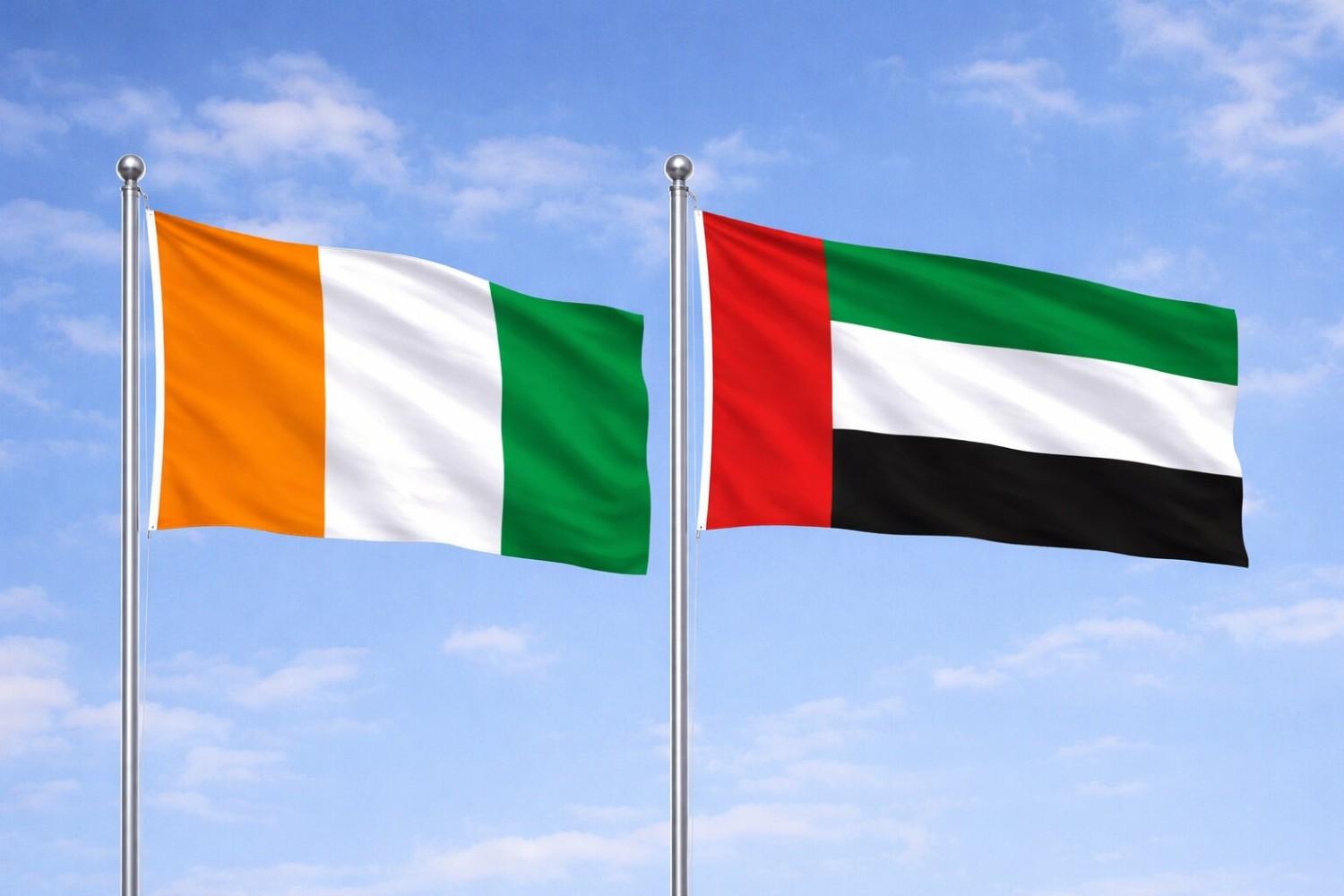 United Arab Emirates And Ivory Coast Flag