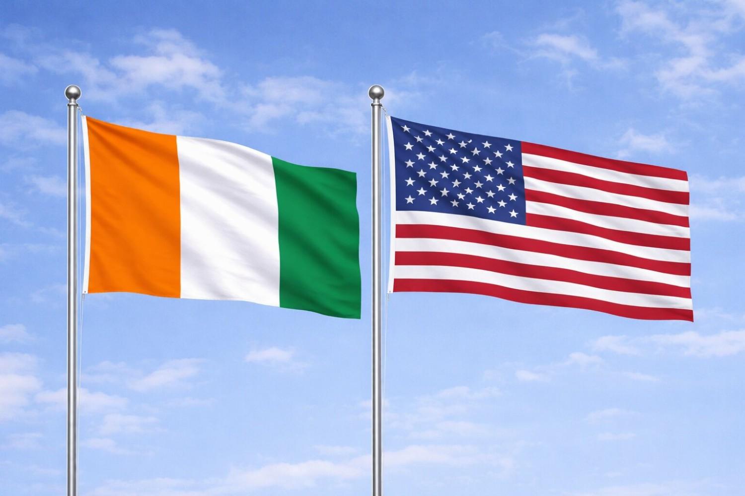 United States Of America And Ivory Coast Flag